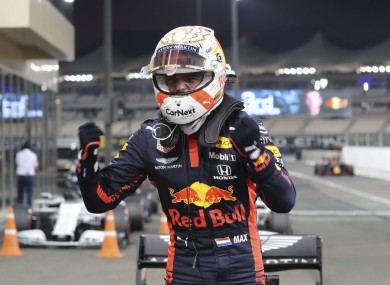Verstappen celebrates in Abu Dhabi.