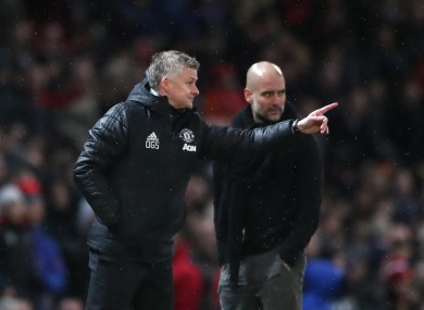 Ole Gunnar Solskjaer and Pep Guardiola.