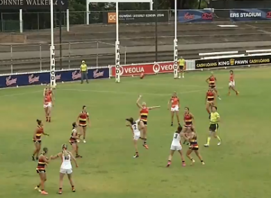 Action from Sunday's game between Adelaide Crows and GWS Giants.