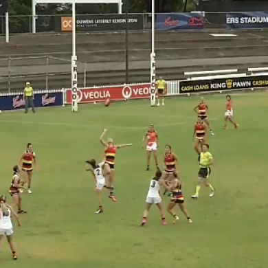 Action from Sunday's game between Adelaide Crows and GWS Giants.