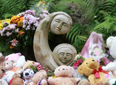 Toys and flowers pictured at the 'Little Angels' memorial plot in the grounds of Bessborough House in Blackrock, Cork, in 2014.