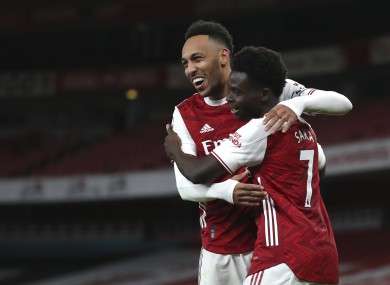 Pierre-Emerick Aubameyang and Bukayo Saka both hit the net against the struggling Magpies.