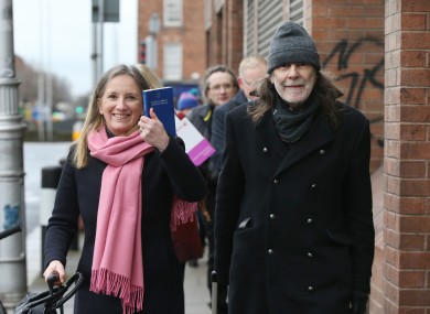 Gemma O'Doherty and John Waters arriving at the Four Courts in Dublin today