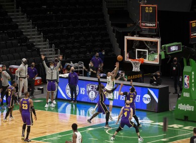 Daniel Theis misses a shot at the final buzzer.