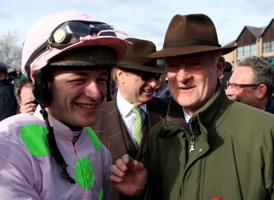 David Mullins (left) with Willie Mullins in 2018.