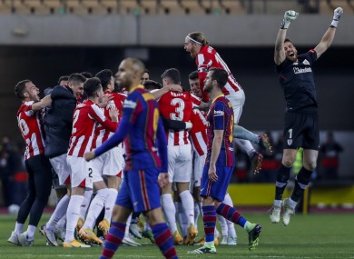 Bilbao celebrate after the final whistle.