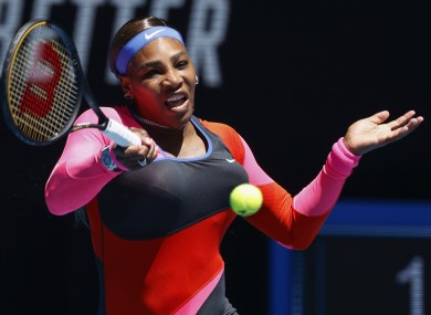 Serena Williams has raced into the third round in Melbourne.