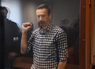 Russian opposition leader Alexei Navalny during a court hearing.