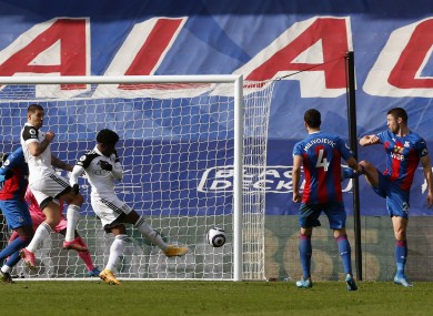 Fulham's Josh Maja shoots wide at Selhurst Park.