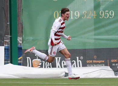 Ross Callachan celebrates after his goal.