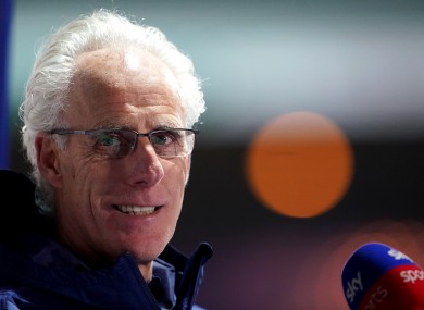 Cardiff City manager Mick McCarthy being interviewed by Sky Sports after the final whistle.