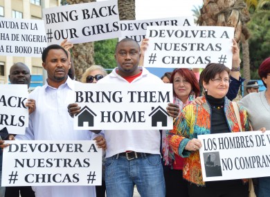 File photo. Protesters campaign for return of schoolchildren abducted by Boko Haram.