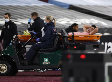 John Egan was stretchered off on Monday night.