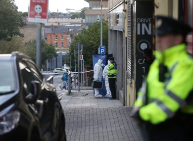 Gardaí attending the scene on Bridgefoot Street, Dublin 1, 2016.