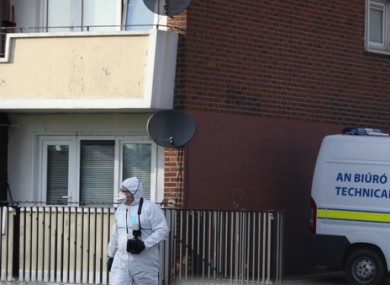 Gardai and members of the Technical Bureau (Forensic Teams) at the scene on Saturday.