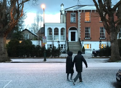 The aftermath of a hail shower in Dublin yesterday.