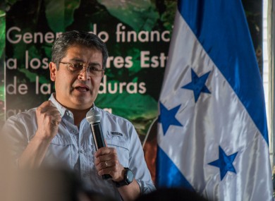 President Juan Orlando Hernández during a speech in 2019.