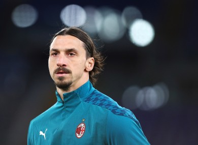 AC Milan's Zlatan Ibrahimovic.