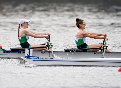 Ireland's Aoife Casey and Margaret Cremen competing in the A/B Semi-Final.