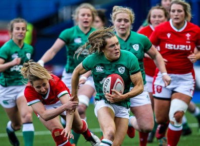 Beibhinn Parsons, centre, starred for Ireland against Wales on Saturday.