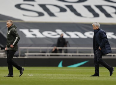 Solskjaer and Mourinho after today's game.