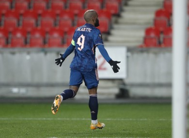 Arsenal's Alexandre Lacazette celebrates.