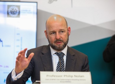 Professor Philip Nolan at the NPHET briefing this evening.
