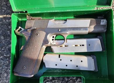 Gun and ammunition seized by gardaí in Baldonnel, Dublin.