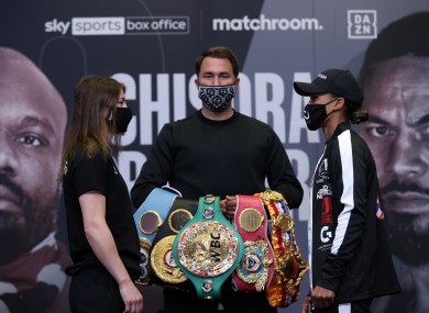 Taylor, Hearn and Jones at the weigh-in.