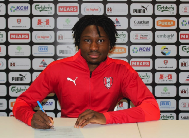 Kayode: committed to Rotherham United until 2024.