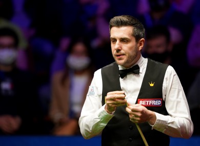 England's Mark Selby during day 16 of the Betfred World Snooker Championships 2021 at The Crucible.