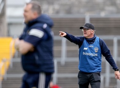 The two managers on the sideline in Cusack Park.
