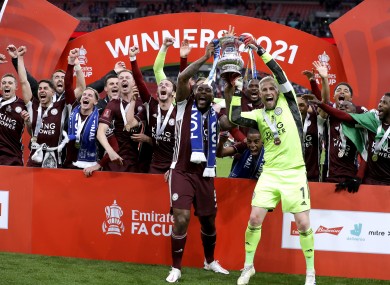 Leicester City celebrate.