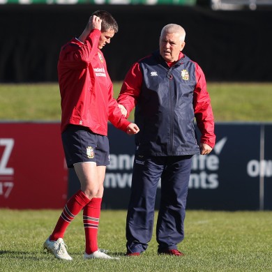 Johnny Sexton and Warren Gatland in 2017.