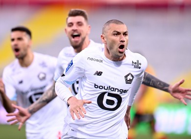 Burak Yilmaz celebrates.