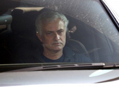 Jose Mourinho leaving Tottenham's training ground.