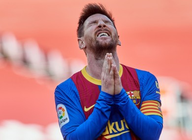 Lionel Messi cuts a frustrated figure in Barcelona's 0-0 draw with Atletico Madrid