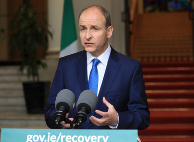 Taoiseach Micheal Martin addresses the nation.