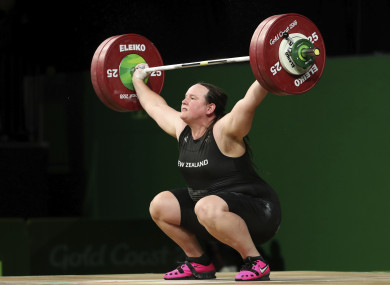 New Zealand's Laurel Hubbard during the 2018 Commonwealth Games.