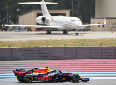 Red Bull's Max Verstappen on his way to winning.