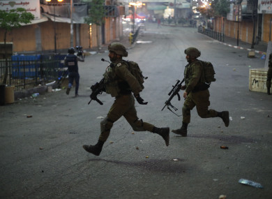 Israeli soldiers on an operation in the West Bank in May.