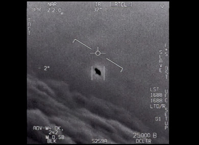 An unexplained object is tracked as it soars high along the clouds.