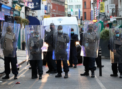 Members of the An Garda Siochana Public Order unit in Dublin last month.