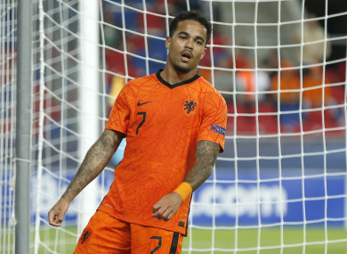 Justin Kluivert playing for the Netherlands U21 side earlier this summer.