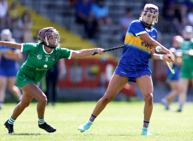 Tipperary's Orla O'Dwyer and Roisin Ambrose of Limerick.