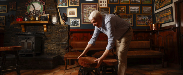 Pictured getting his pub ready for reopening in Knocktopher, Co Kilkenny, is Eamon Irish who owns Irish’s Bar in the village.