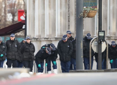 Police at the scene of the attack last year
