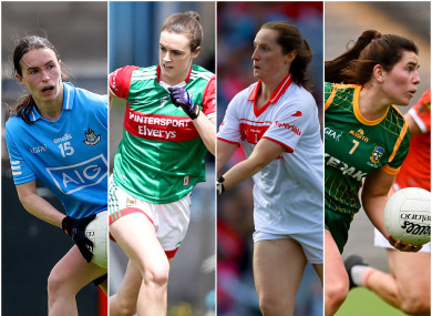 The captains: Sinéad Aherne (Dublin), Clodagh McManamon (Mayo), Martina O'Brien (Cork) and Shauna Ennis (Meath).