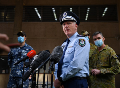 NSW Police Commissioner Michael Fuller speaks during a press conference at Surry Hills Police Station in Sydney