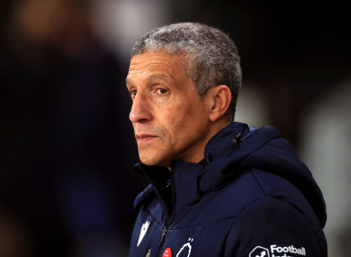 Nottingham Forest manager Chris Hughton.
